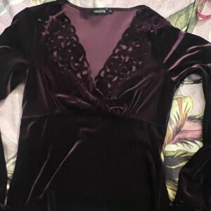 Haley's Women's Velvet Top - Deep Purple